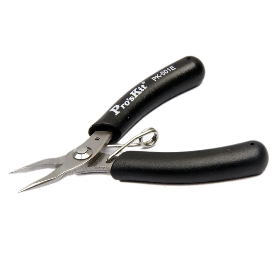 Acero inoxidable caliente Mini aguja-nariz alicates Pro'sKit 1PK-501E Anti-corrosión larga nariz alicates pinzas precisión multiherramienta