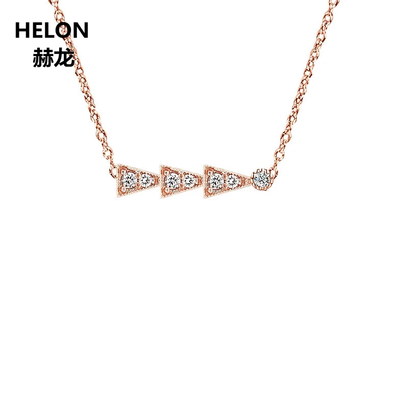 

0.17ct SI/H Natural Diamonds Women Necklace Pendant Solid 18k Rose Gold Certified Diamonds Fine Jewelry Girl Gift Vintage