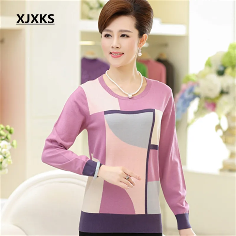 Женский пуловер свитер большого размера с длинными рукавами хорошая одежда - Цвет: Lavender