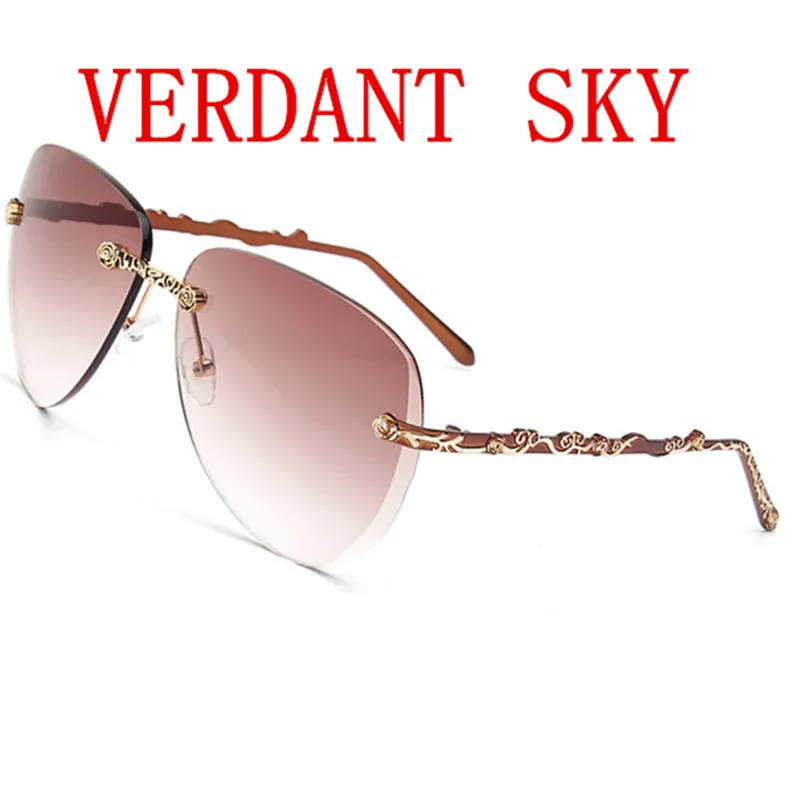 

2017 new trend big frame sunglasses sunglasses without borders Sunglasses plus drill multi colored sunglasses Women UV400