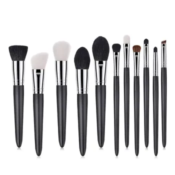 

11PCS Makeup Brush Set High Quality Foundation Blusher Powder Brush Tools Flat Eyeliner Eyebrow Makeup Brush Kit