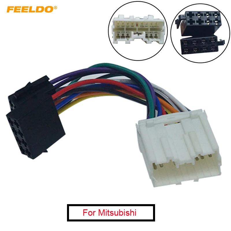 FEELDO 1Pc Car Stereo Conversion Plug Wire Adapter For Mitsubishi to ISO CD Radio Wiring Harness Original Head Units Cable | Автомобили и