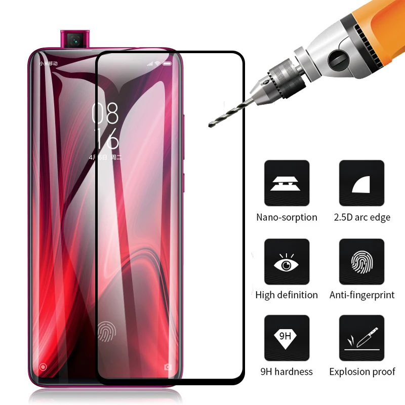 

9H Full Cover Tempered Glass For Xiaomi Mi9T Pro 9SE Mi8 Lite Screen Protector For Redmi K20 Pro Note 7 6 5 Pro Toughened Film