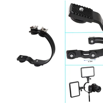 

Studio Photography Accessories Microphone LED Light DSLR Camera Flash Speedlite C-Shaped Hot Shoe Bracket Stand Grip