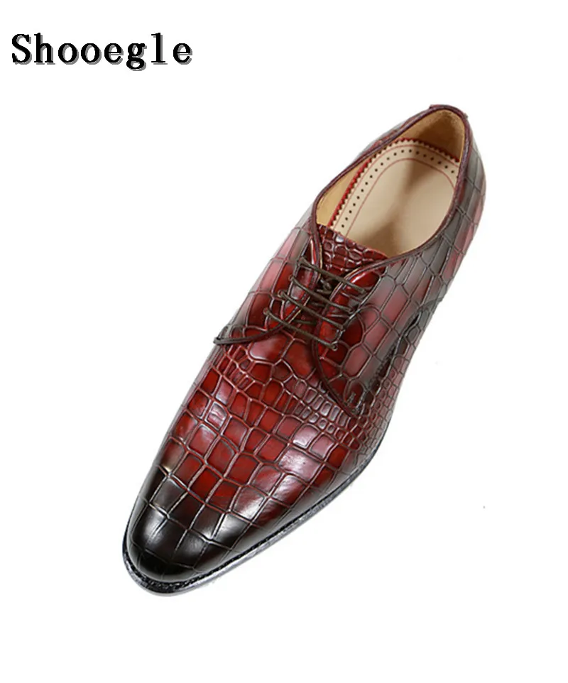 SHOOEGLE chaussure homme; роскошные мужские кожаные туфли ручной работы; модельные туфли на шнуровке; свадебные туфли с изысканной коробкой; размеры 38-47