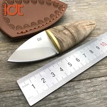 LDT мини-маслина нож с фиксированным лезвием D2 лезвие сандалии деревянная ручка карманные ножи выживания охотничий Походный нож с прямым лезвием EDC инструменты