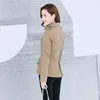 Gabardina informal de algodón para mujer, abrigo de mezclas, Tops cortos de color caqui y negro, moda de otoño y primavera 2022 ► Foto 2/6