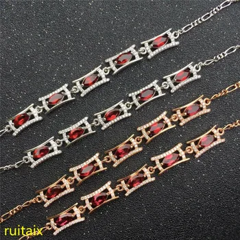 

KJJEAXCMY fine jewelry 925 pure silver inlaid natural gem pomegranate stone women's bracelet jewelry fashion.mkoiu vgtrghui qwer