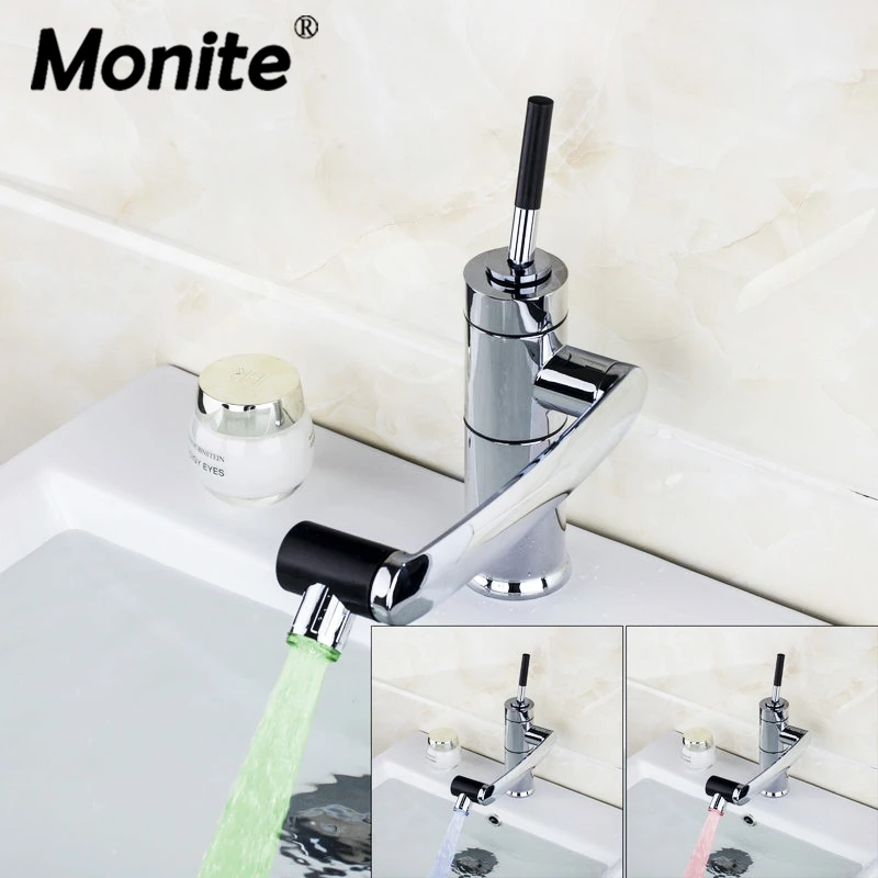 Monite вращающийся кран светодиодный для ванной комнаты кухонный поворотный