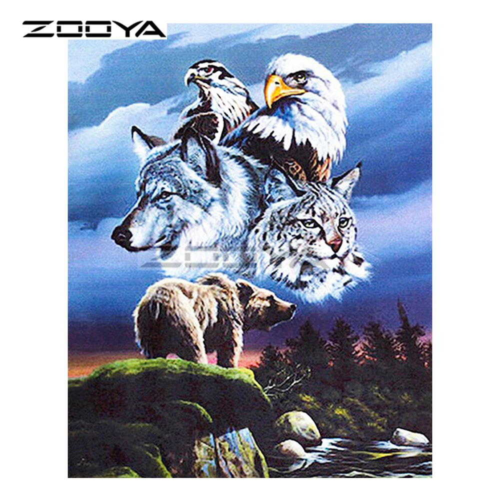 Zooya 5d Diy Diamond Embroidery Eagle Tiger Bear Wolf Forest Diamond Painting Cross Stitch Round Drill Mosaic Decoration Cj1092 Mosaic Decor Painting Cross Stitchdiamond Painting Cross Stitch Aliexpress