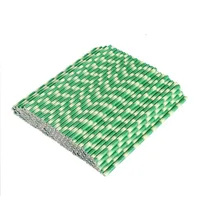 25 unids/lote pajitas de papel de bambú verde Feliz cumpleaños boda evento decorativo suministros para fiestas tropicales pajita para beber - Imagen 6