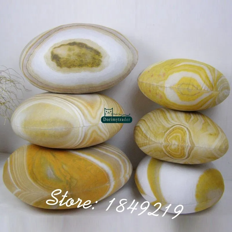 Dorimytrader Fashion New 6Pcs Lot Emulational Cobblestone Plush Pillow Big Cushion Nice Room Decoration Children Natural Stone Stuffed Toy DY61086 (2)