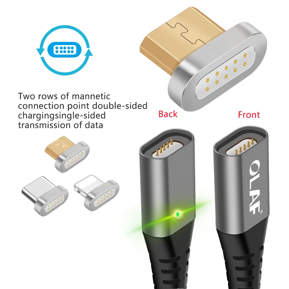 Olaf Magnetic Cable Micro usb Type C Super Fast Charging Phone Microusb Type-C Magnet Charger usb c For iphone 7 huawei xiaomi