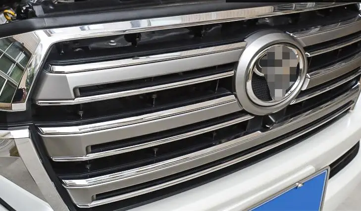 Высокое качество 304 Нержавеющая автомобиля Передняя решетка гоночные решетки гриль Накладка для Land Cruiser 2008 2009, 10, 11, 12, 13, 14, 15, 16, 17, 2