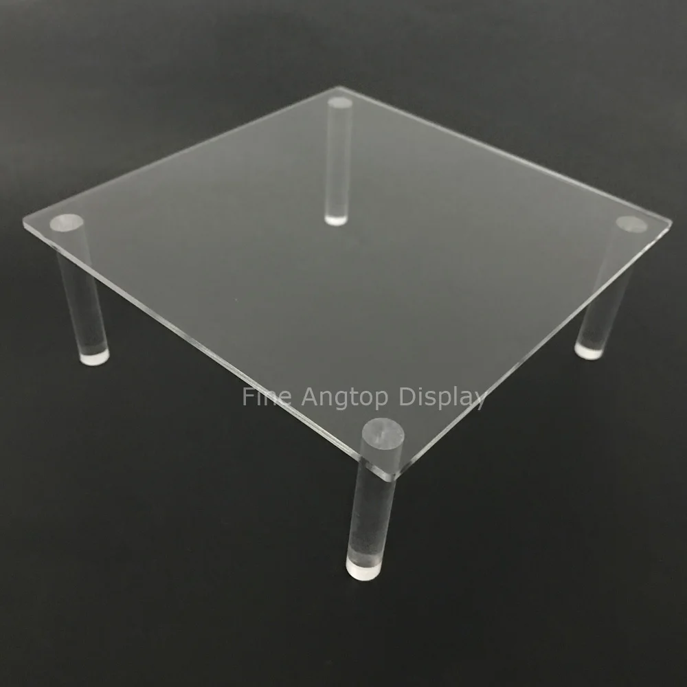 Square Pedestal High Transparent Acrylic Sheet Jewellery Shop Ear Nail Exhibitor Acrylic Sunglasses Display Stand With Feet