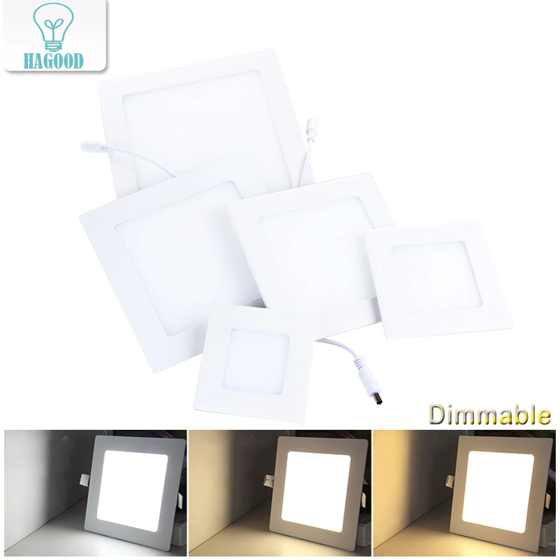 

100pcs Dimmable Real Full Watt Square LED Panel Light with Dimmer Drive 3W/4W/6W/9W/12W/15W/18W/24W Warm/Cold LED Ceiling lamp