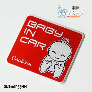 

Excellent 3D Aluminum car styling Baby in Car Sticker Decal Chromed car-styling For toyota opel volkswagen mercedes ford focus