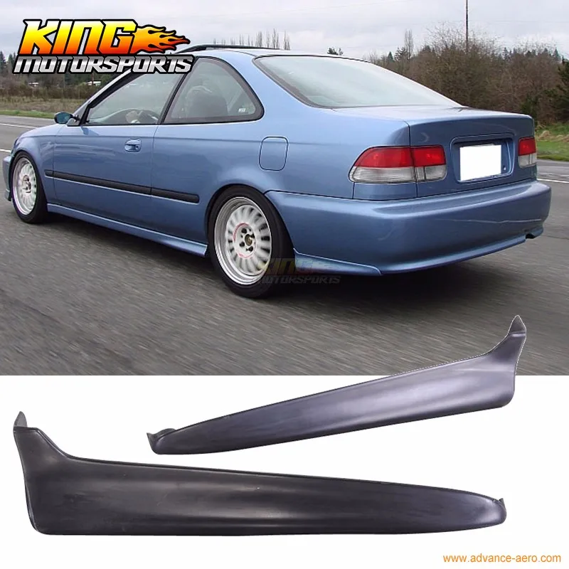 Подходит для Honda Civic 99-00 2Dr4Dr 2 шт черный PU задний бампер спойлер подзор Spats