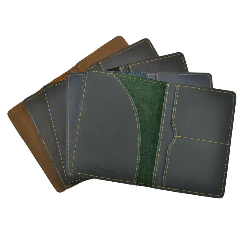 50pcs/lot Crazy Horse Leather Passport Holders Genuine Leather Passport Covers Holder Travel
