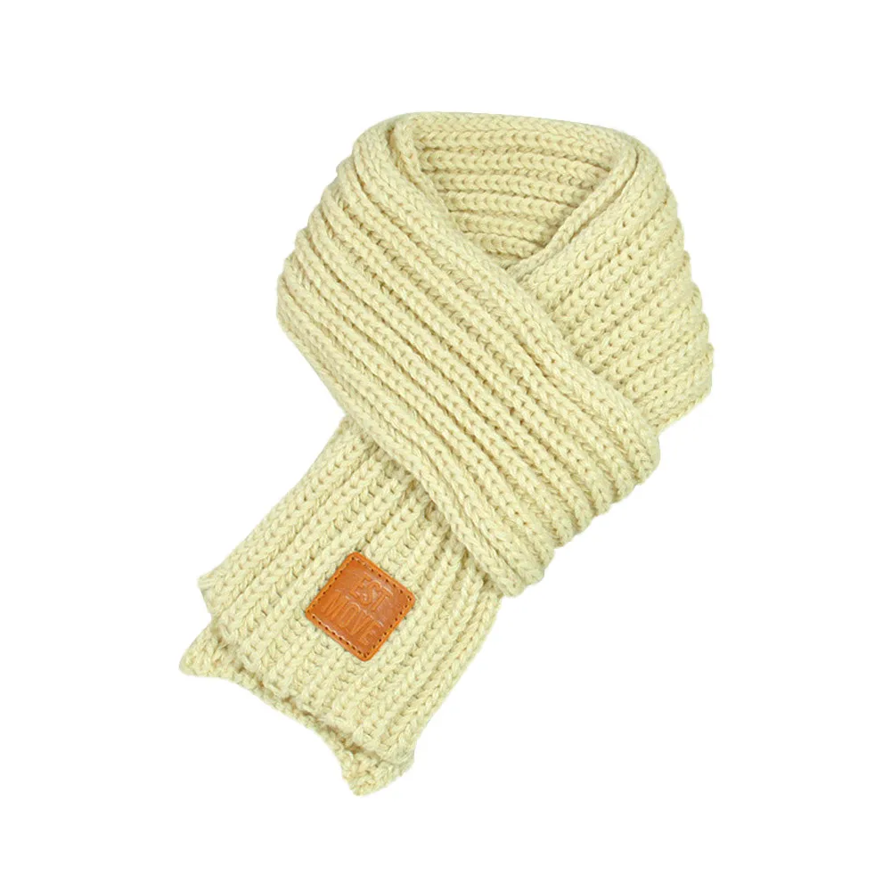 

Lovely Autumn Winter Boys Girls Baby Kid Solid Scarf Warm Knitted Scarves Thickening Warm Wrap Casual Outdoor Scarf cachecol A9