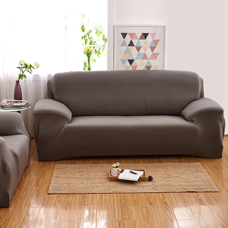 Эластичный чехол на диван красный/коричневый/фиолетовый однотонный, стрейч Хлопковое полотенце на диван Нескользящие чехлы для диванов для гостиной