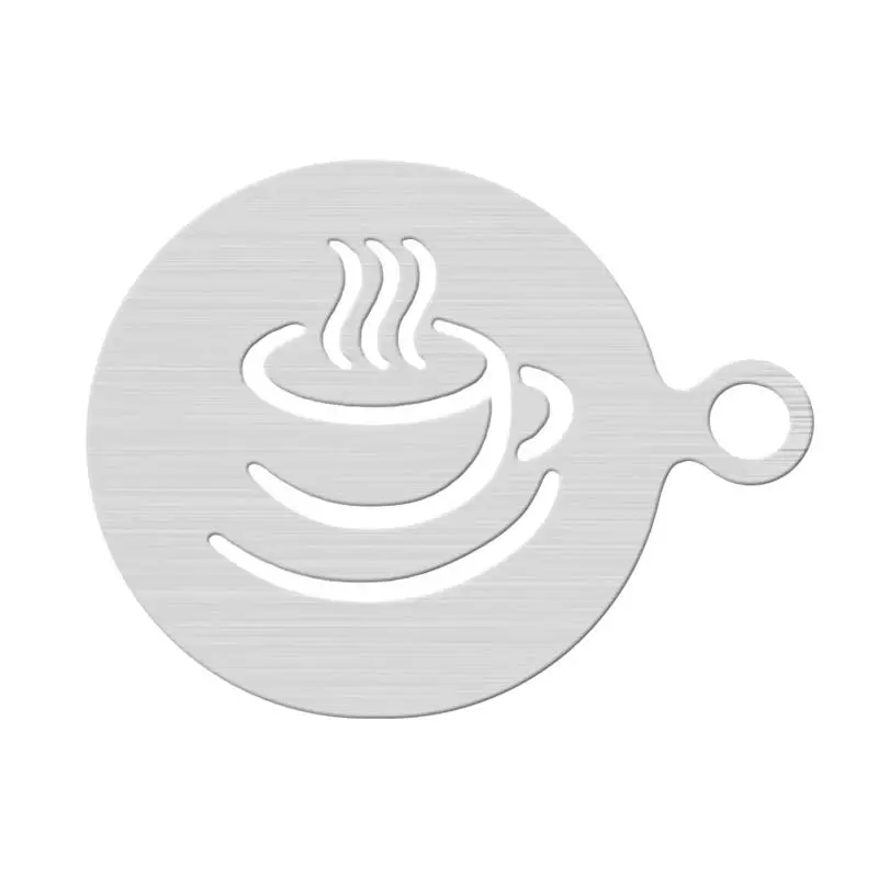 1 шт. трафареты для украшения кофе из нержавеющей стали художественные трафареты бариста шаблон для всех видов Мусса срезанный торт День Рождения Торт кофе - Цвет: Coffee