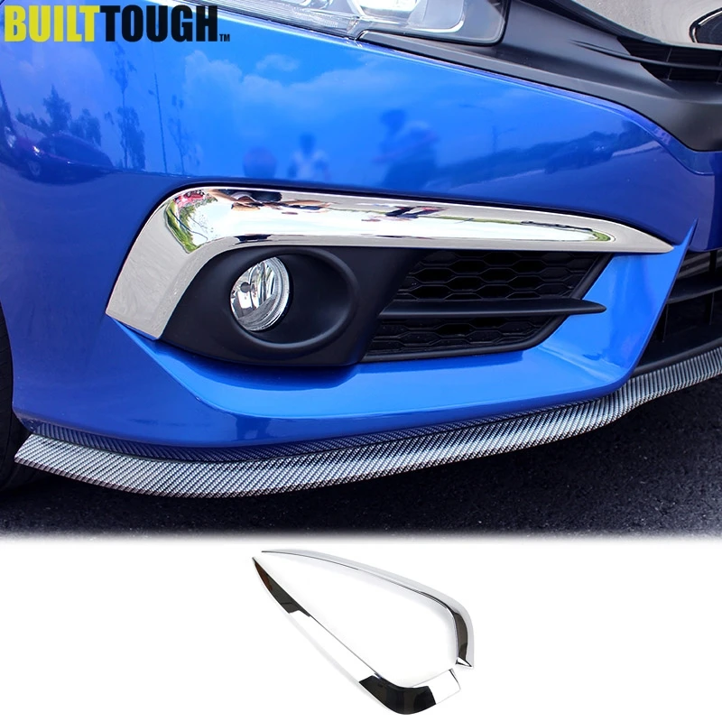 

For Honda Civic Sedan Coupe 2016 2017 2018 Chrome Front Fog Light Lamp Foglight Eyebrow Bumper Cover Trim Molding Car Styling