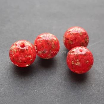 

10pcs/Lot 14mm 16mm Lampwork Glass Beads Round Fashion Beads Red color for jewelry making