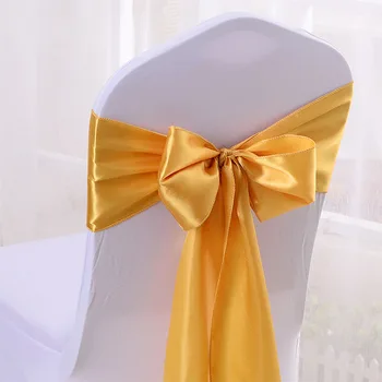 

Wholesale 150PCS Satin Ribbon Chair Bands Wedding Satin Bow Tie Ribbon for Party Wedding Hotel Banquet Chair Decor