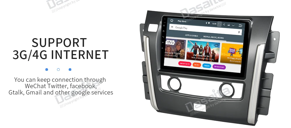 Discount Dasaita 1 Din Car Radio GPS Android 9.0 for Nissan Patrol 2018 with 10.2" IPS Touch Screen MP3 player Navigation 4*50W 18