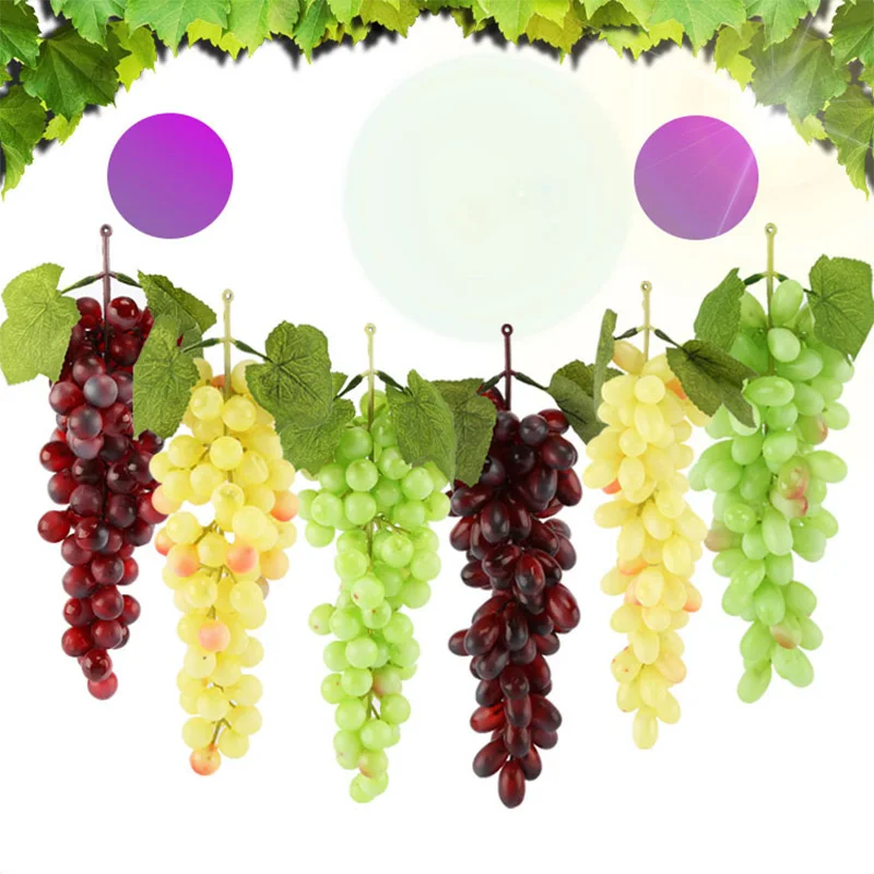 

Lifelike Artificial Fruit Grapes Fake Simulation PU Grape Model Christmas Home Garden Wedding Party Decoration Photography Props