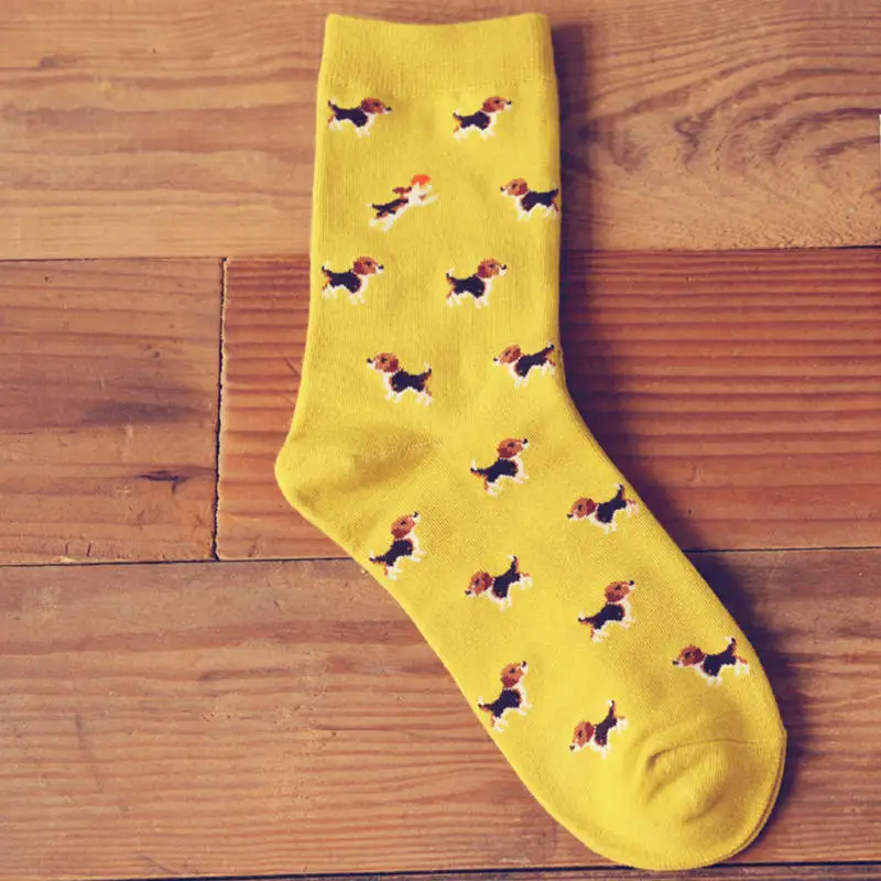 Модные брендовые забавные носки унисекс для пары домашних собак, носки для женщин и мужчин, новые хлопковые носки с изображением щенка Бигля - Цвет: S2