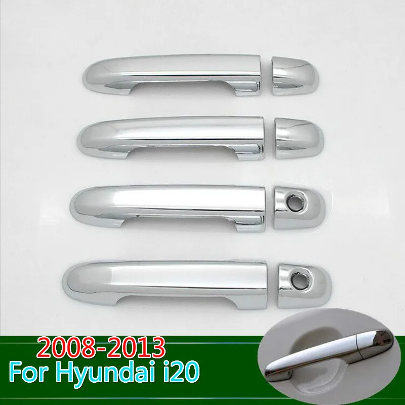 

New Chrome Car Side Door Handle Cover Trim For Hyundai i20 2008 - 2013 PB 2009 2010 2011 2012 Car Accessories Stickers Styling