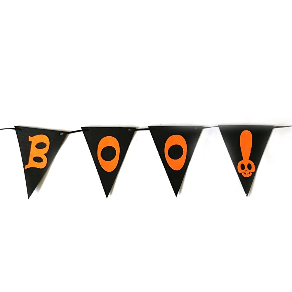 С надписью Happy Halloween висящий баннер стены декора для дом Школа Офис вечерние украшения летучей мыши и тыквы гирлянды Хэллоуин Декор - Цвет: Насыщенный сапфировый