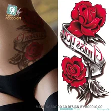 QC-666/20X10cm Long Colorful High Solution Body Art Red Rose Flowers Circle Design Temporary Fake Flash Tatoo Sticker Taty