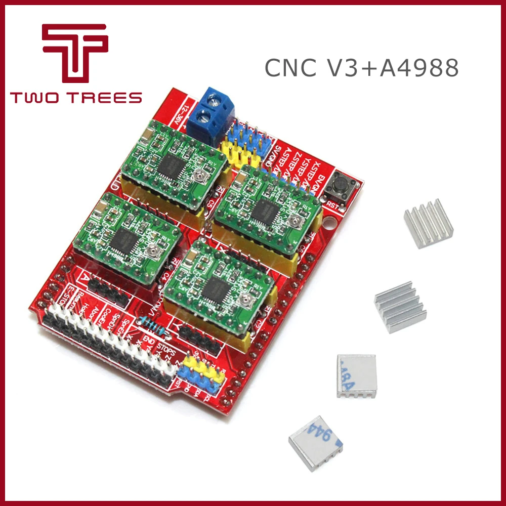 Cnc щит v3 гравировальный станок 3d принтер + 4 шт. A4988/DRV8825 драйвер Плата расширения UNO