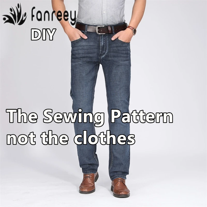 Мужские брюки джинсы Швейные шаблон резки Рисование одежды DIY WW-205