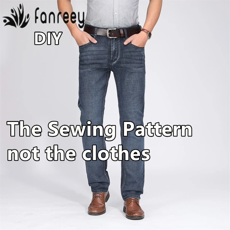 

Men's Trouser Jeans Sewing Pattern Template Cutting drawing Clothing DIY WW-205