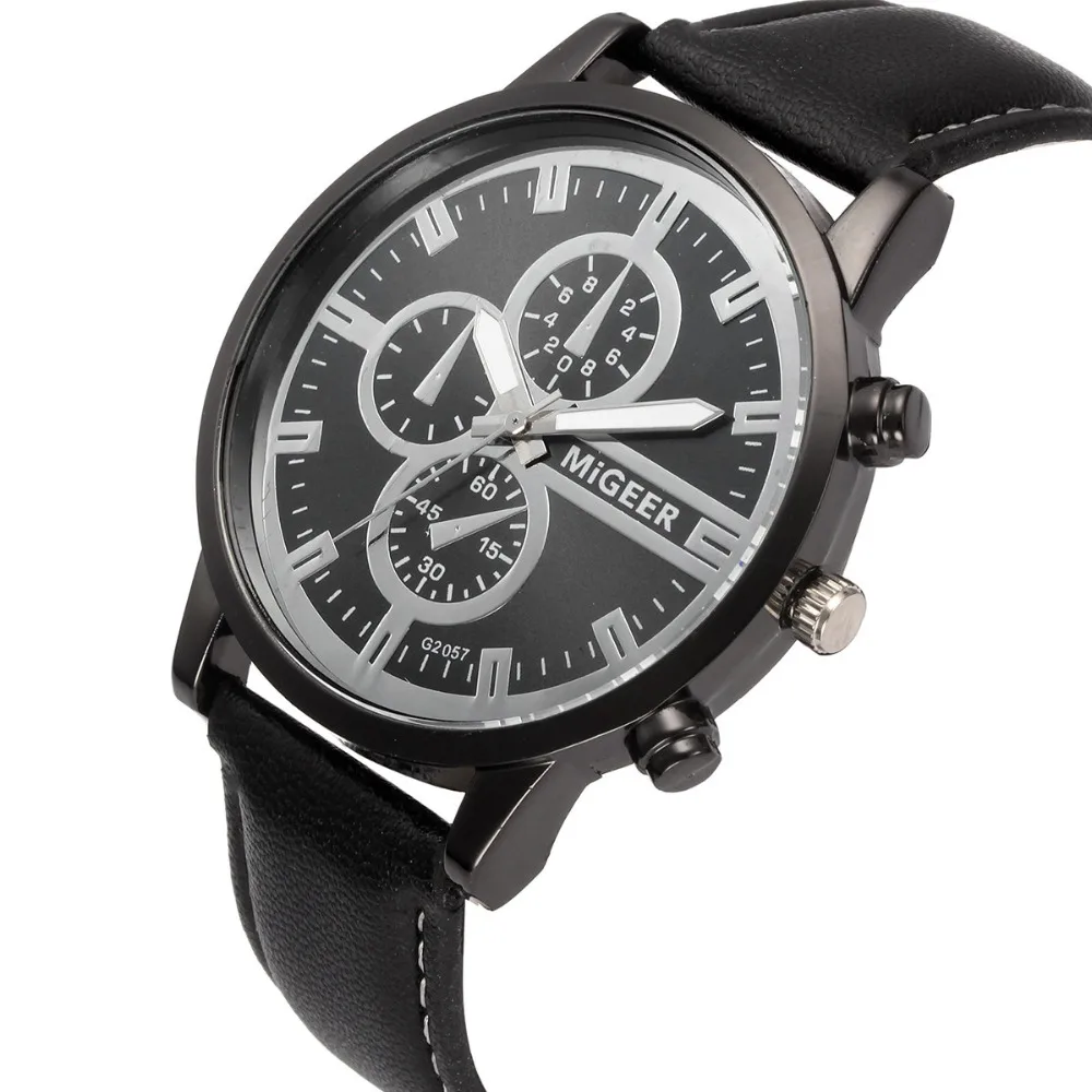 

High Quality Retro Design Leather Band Business Watch Analog Alloy Quartz Wrist Watch 2018 Hot Sale Relogio Masculino