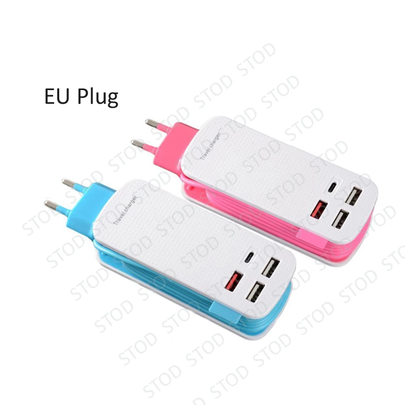 STOD 4 порта USB зарядное устройство 50 Вт Быстрая зарядка 3 0 Тип C QC3.0 для Samsung Huawei LG