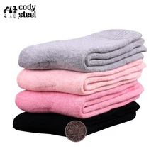 6 штук = 3 пара/лот носки зимние женские Модные Винтажные женские плотные носки повседневные однотонные теплые носки женские