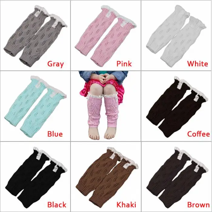 Модные вязаные крючком гетры для девочек с кружевной отделкой в виде листьев; гетры с манжетами; носки; FJ88
