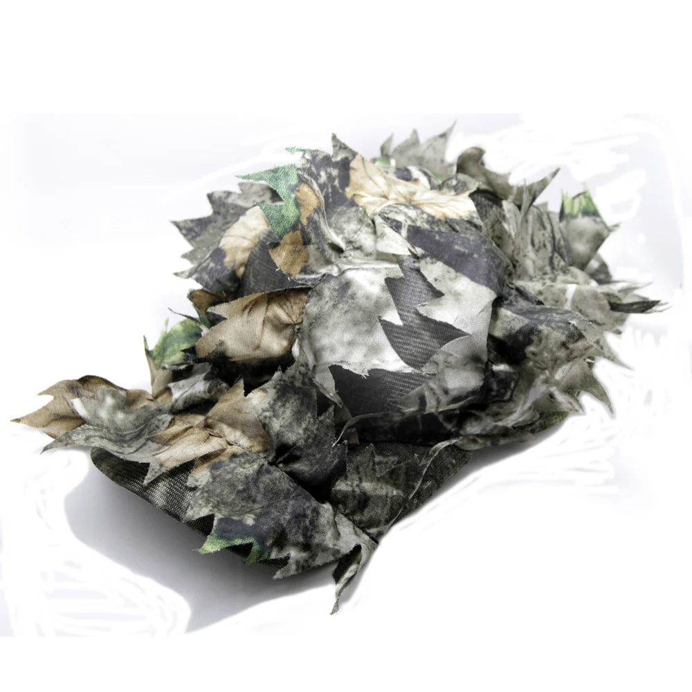 GUGULUZA Outdoor Tactical Camouflage Cap With Bionic Leaf Camo Hunting Hat Sniper Hidden Jungle Hat