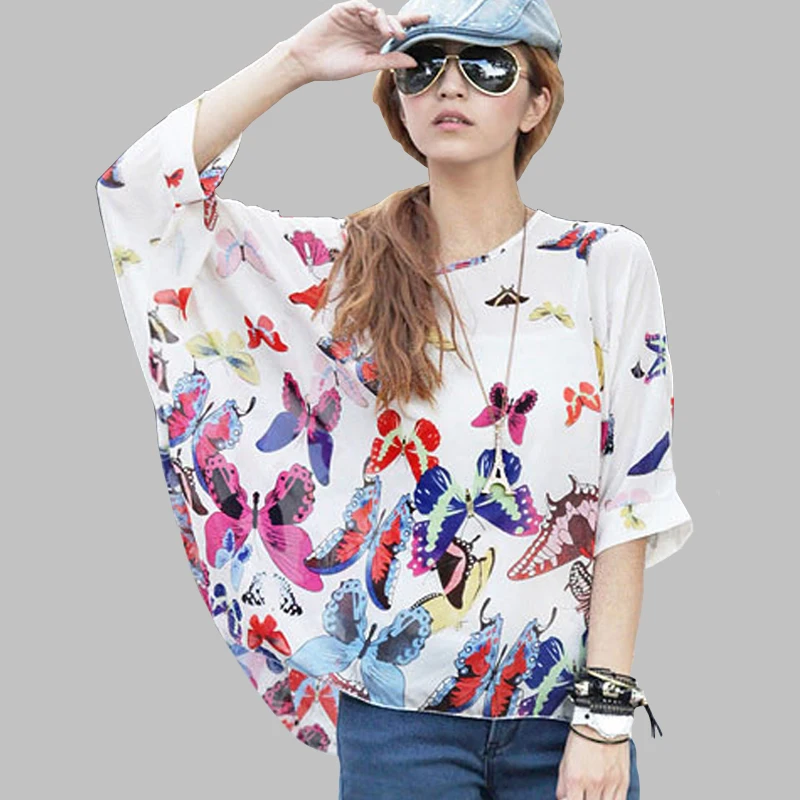 Moda de señora, blusa de gasa tallas 4XL 5XL 6XL, vestidos para señoras con estampado floral|blouse fashion|blouses plusfashion blouses - AliExpress