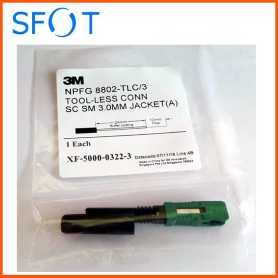 

Free Shipping, 3M brand SC/APC SM Fiber Optic Fast Connector, Pre-embedded, Telecommunication Standard, Fiber Connector
