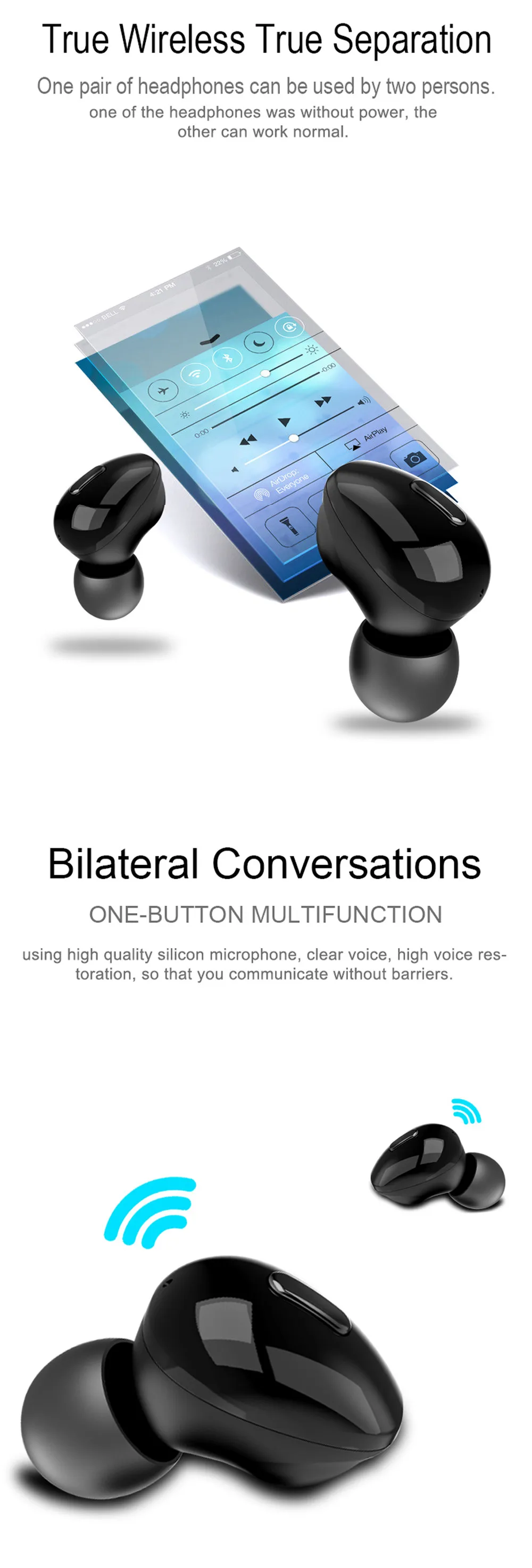 CLAITE T2 TWS Наушники Беспроводные bluetooth 5,0 3D стерео бас шумоподавление Earbus наушники с двойным микрофоном мини для Xiaomi
