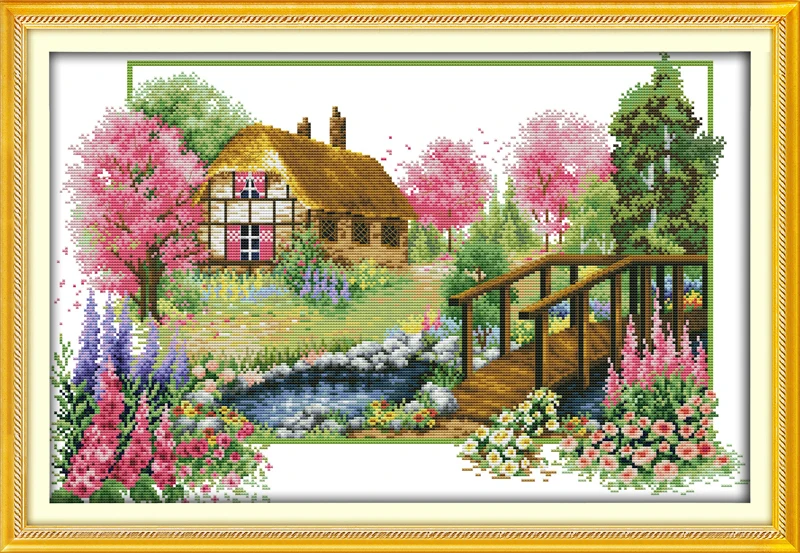 

Spring counted printed on fabric DMC 14CT 11CT Cross Stitch kitsembroidery needlework Sets Home Decor