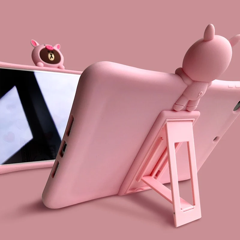 Милый силиконовый чехол с подставкой для Планшеты ipad Mini1 на возраст 2, 3, 4, 5, ipad air 2 3 pro 10,5 Мультфильм защитный чехол для ipad 2, 3, 4 18 9,7