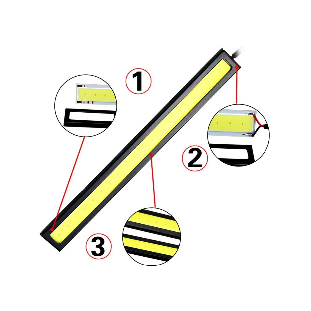 2 шт. Автомобильный светодиодный дневные ходовые огни ультра яркий DC 12 В 17 см водонепроницаемый авто DRL COB вождения Противотуманные фары DHO DRL