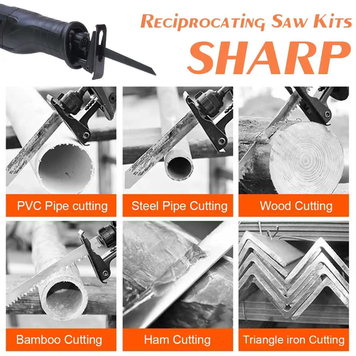 

220V 750W Portable Reciprocating Saw Electric Wood/ Metal Saws Reciprocating Saw Blade Kits Woodworking Cutter Power Tool